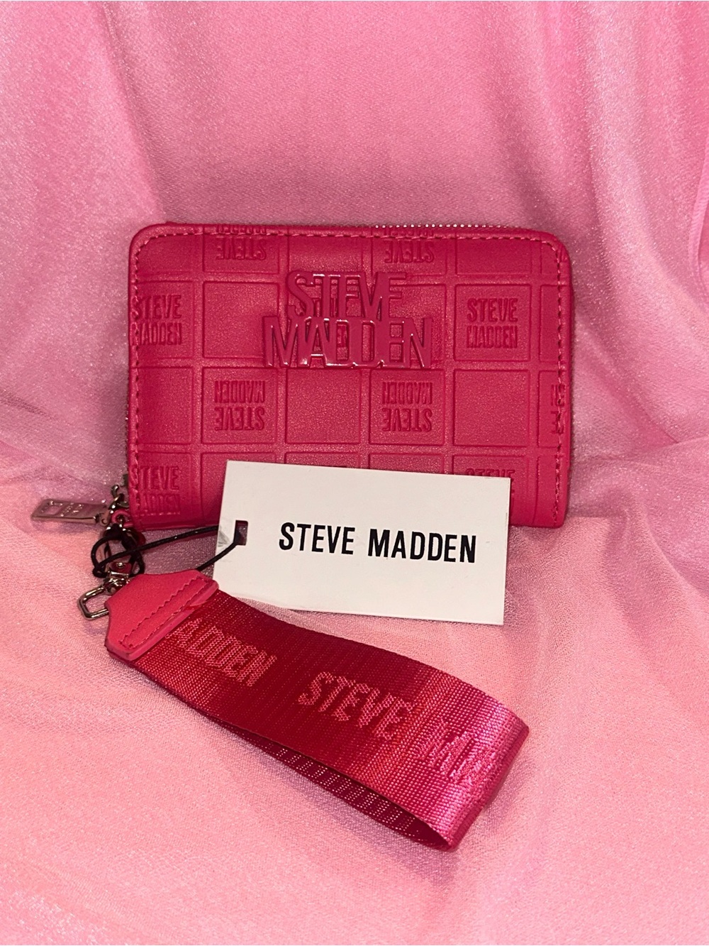 Steve Madden Embossed Zip Wrist Wallet